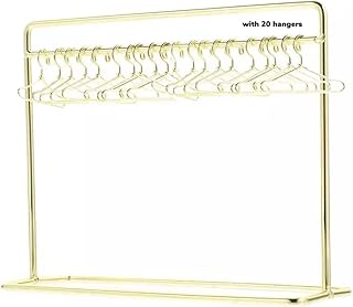 Eledoll 1:6 Dollhouse Furniture Clothes Hanger Clothing Rack Golden Metal Stand Wardrobe 1/6 with 10 Hangers for The 12