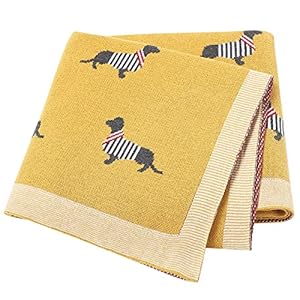 Lawkul Babydecke Dackel Gelb 100x80cm