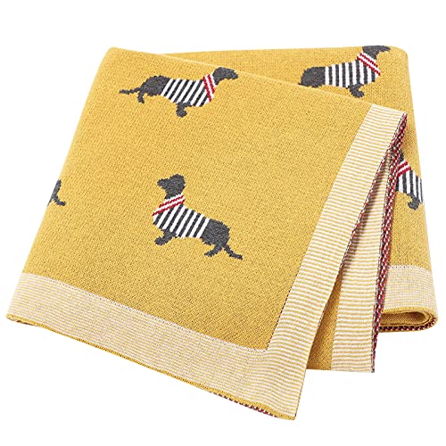 Lawkul Babydecke Dackel Gelb 100x80cm
