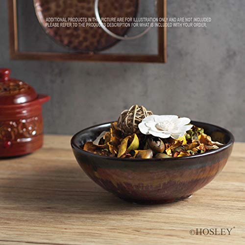 image for Hosley 9 Inch Diameter Multi Colored Ceramic Bowl. Ideal Gift for Wedd