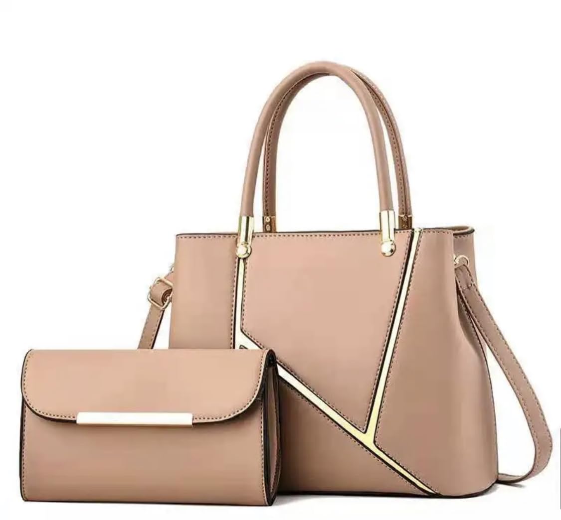 KEASHOPPE 2pcs Women's Korean Style Handbag PU Leather Tote Shoulder Bags, Shoulder Purse Satchel Bags Messenger Tote Bag for Ladies