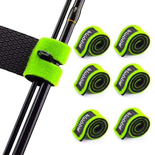 Booms Fishing RS3 Fishing Rod Wrap Pole Straps, Hook & Loop Fishing Rod Belts, Fishing Rod Ties for Casting Rods, Spinning Rods and Fly Rods B: Gree