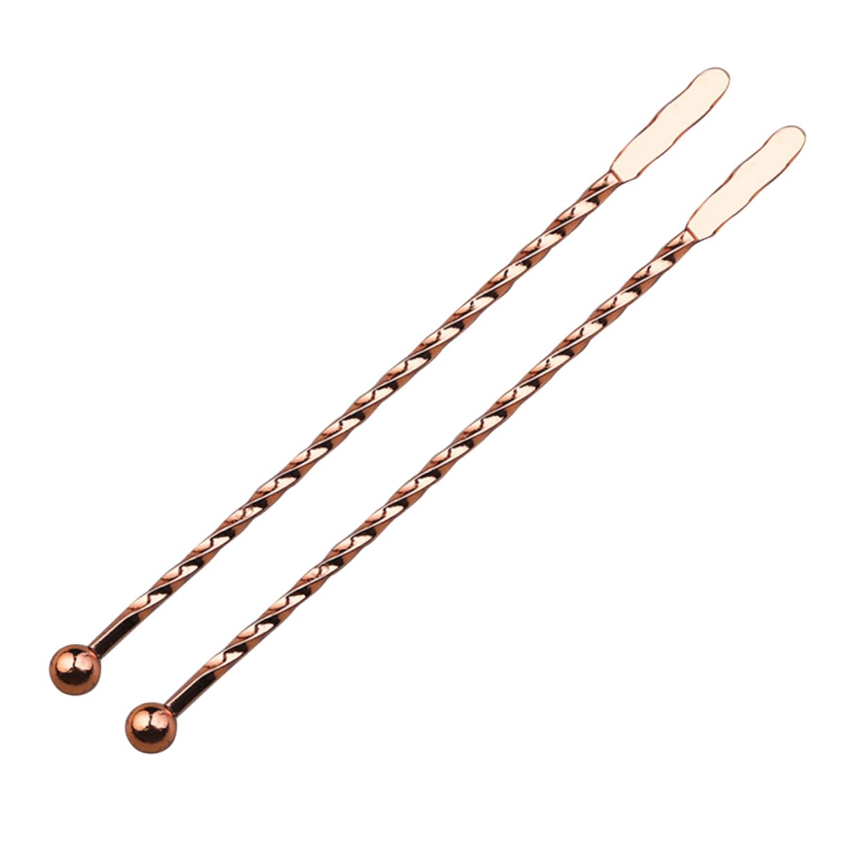 Luxshiny 304 Stainless Steel Cocktail Sticks Drink Stirrer Bar Muddler Threaded Stirring Rod Set
