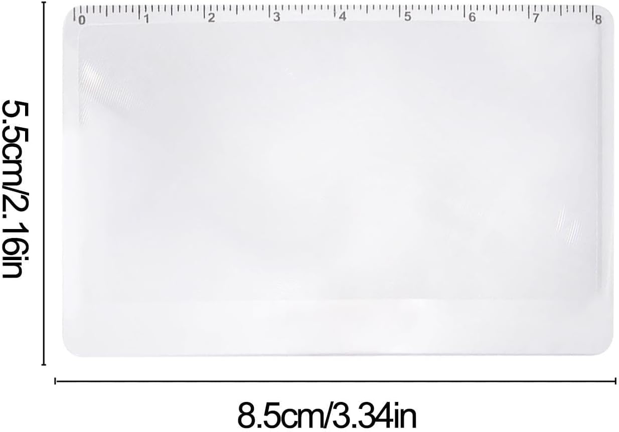 1 Pc Card Magnifying Glass - 3X Magnifiers Magnifying Glass - Portable Magnifying Glass - Pocket Magnifying Glass, Magnifying Card, Fire Starting Magnifying Lens for Home Outdoor, Visual Aids (White)