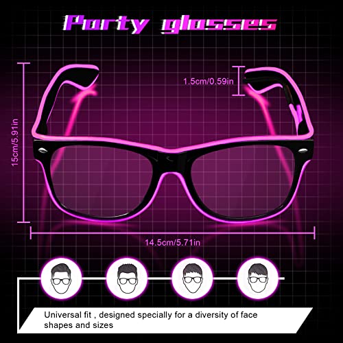 flintronic LED Glasses, Flashing LED Sunglasses Costumes, LED Glasses, 4 Modes, Ergonomic Design & High Comfort, with EL Wire - Image 2