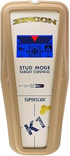 Zircon SuperScan K1 Advanced Stud Finder – Wood and Metal Stud Detector with Target Control Technology, WireWarning Live AC Detection and SpotLite Pointer