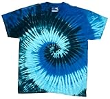 Tie Dyes Men's Tie Dyed Performance T-Shirt H1000 Swirl-blue ocean-small
