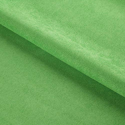 Tissu imitation daim sans pli vert gazon 500x150cm pour remplacer un canapé râpé facilement