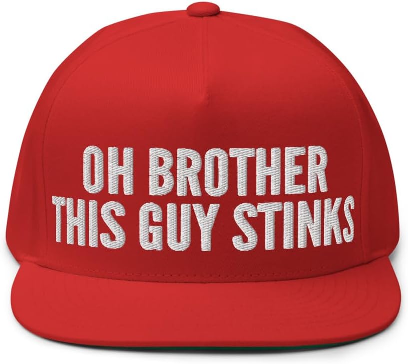 Oh Brother This Guy Stinks Hat (Embroidered Flat Bill Snapback Cap)