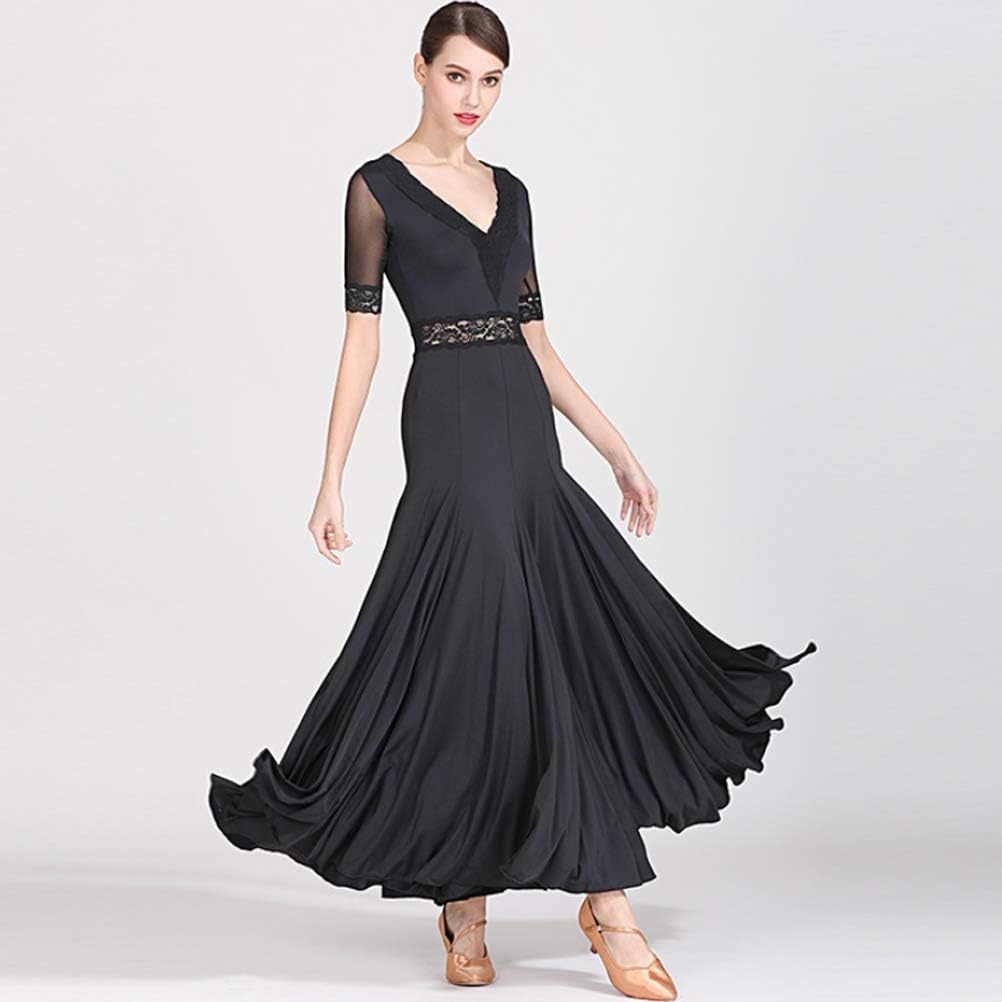 Waltz Training Dresses for Women Medium Sleeve Ballroom Dance Dresses Modern Practice Skirt Banquet Performance Costume