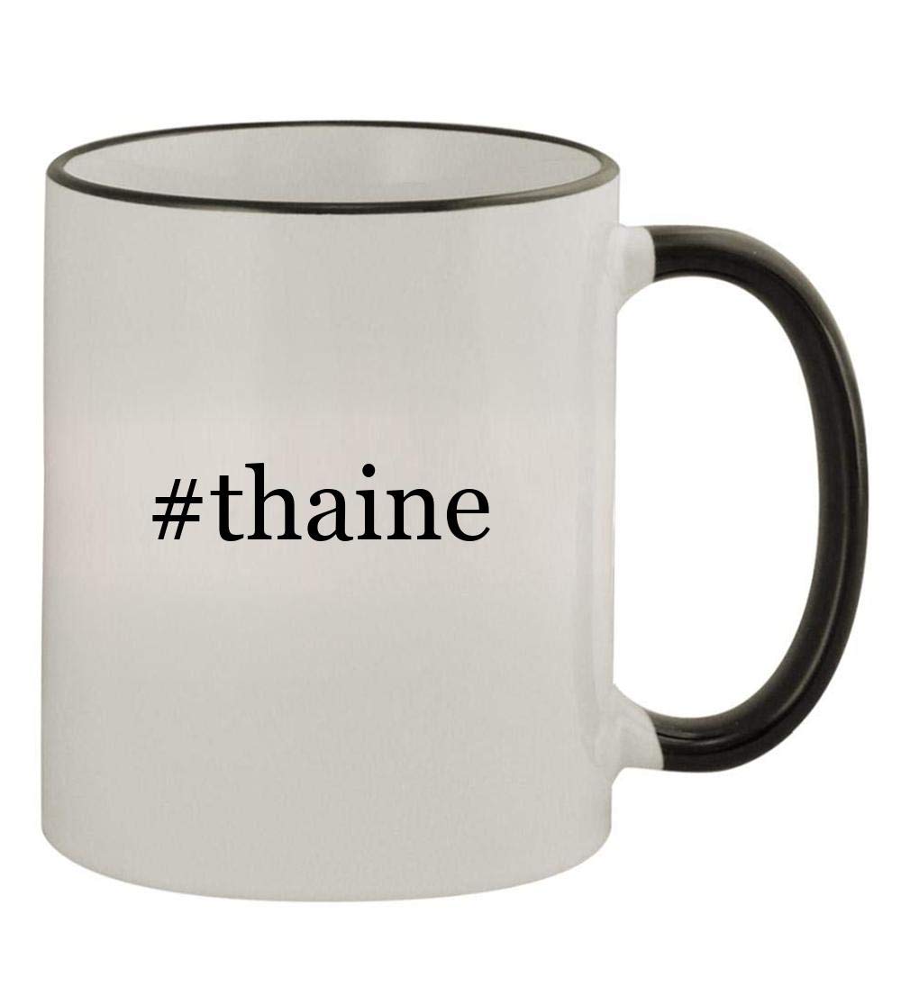 #thaine - 11oz Colored Handle and Rim Coffee Mug, Black