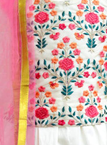 Image of A.T.U.N. (ALL THINGS UBER NICE) Girls Gota Lace Tiered Readymade Lehenga Choli and Dupatta Set | Traditional Ethnic Wear Clothing Set for Festival Occasions