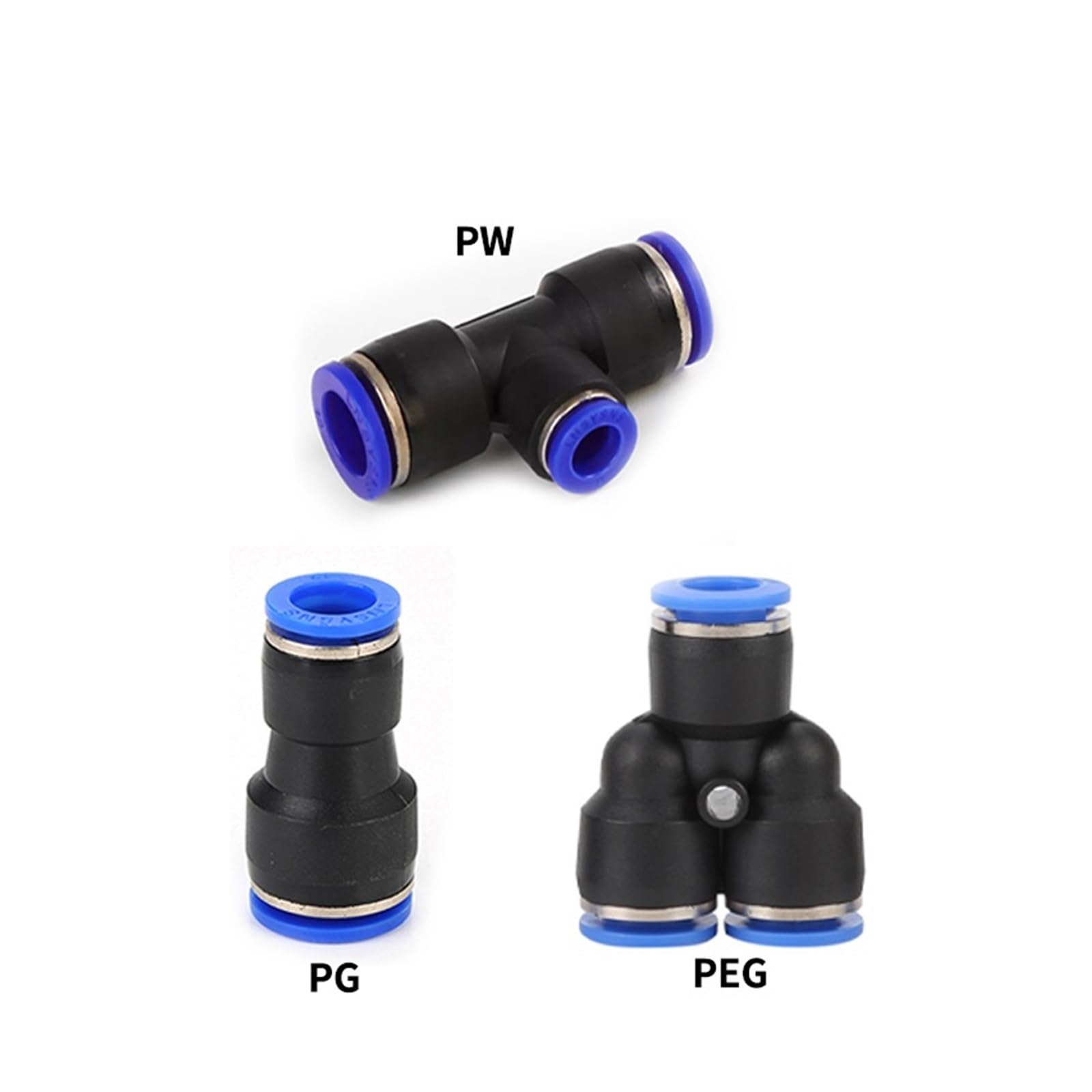 Wciskaj pneumatycznie złącze T Szybkie złącze Złączki pneumatyczne złącze plastikowe 4mm 6mm do 8mm rura węża powietrznego i wodnego Push in proste szybkozłącza gazowe 5 sztuk