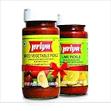 Priya Pickle Combo Pack - Mix Vegetable & Lime (2 X 300 gm)