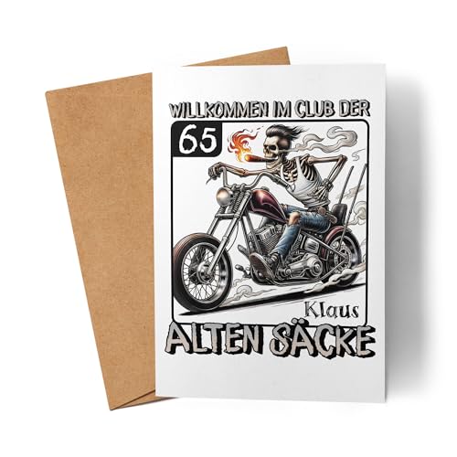 Kiddle-Design Karte zum 65. Geburtstag Personalisiert, Club der Alten Säcke 65, 65ter Geburtstag Lustiges Biker Motorrad Geschenk, Geburtstagskarte Kiddle-Design Karte zum 65. Geburtstag Personalisiert, Club der Alten Säcke 65, 65ter Geburtstag Lustiges Biker Motorrad Geschenk, Geburtstagskarte