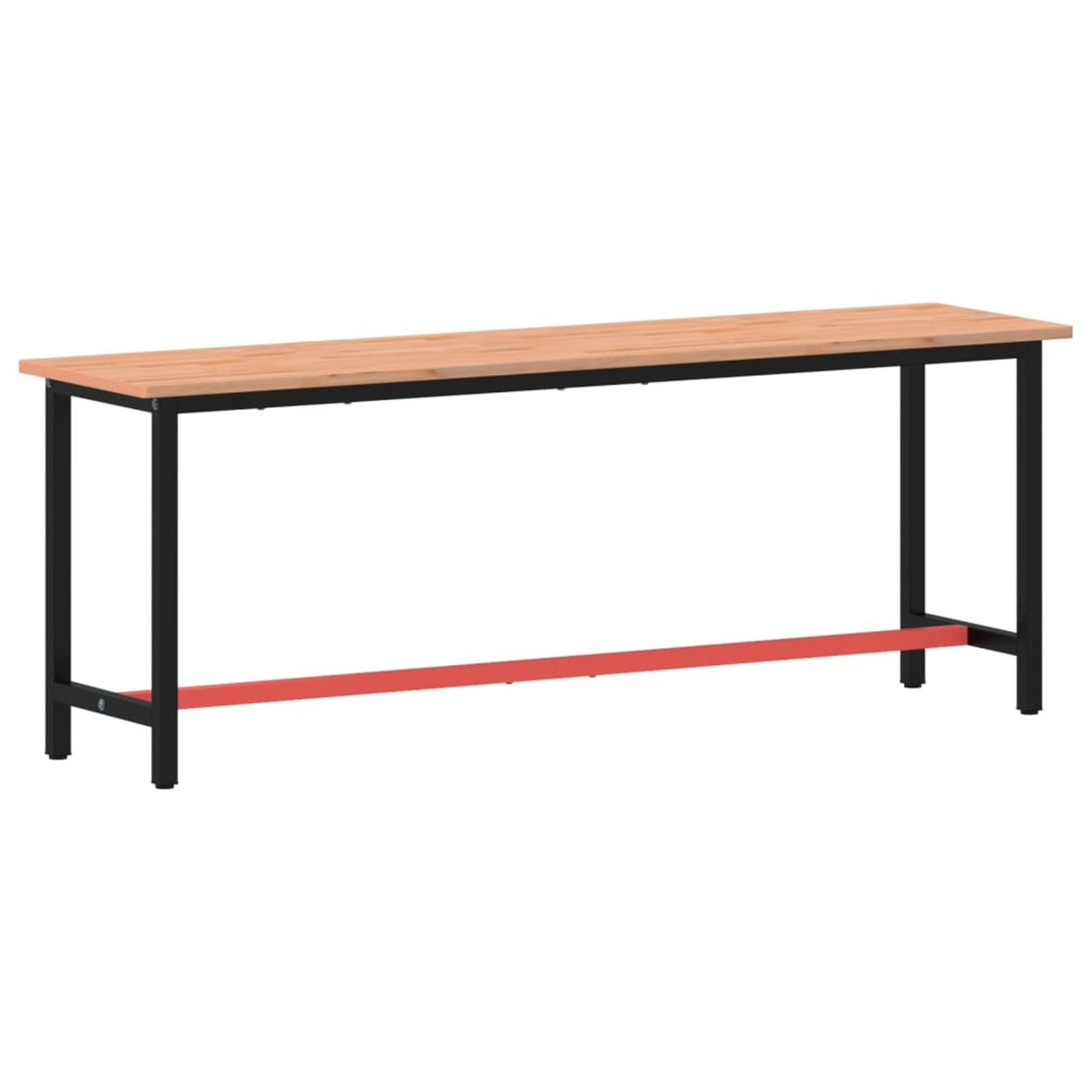 Homgoday Wystrój stołu warsztatowego 220 x 55 x 81,5 cm z litego drewna bukowego i metalowego, meble do wnętrz i na zewnątrz, wystrój domu, wyposażenie domu do wnętrz, salonu, biura