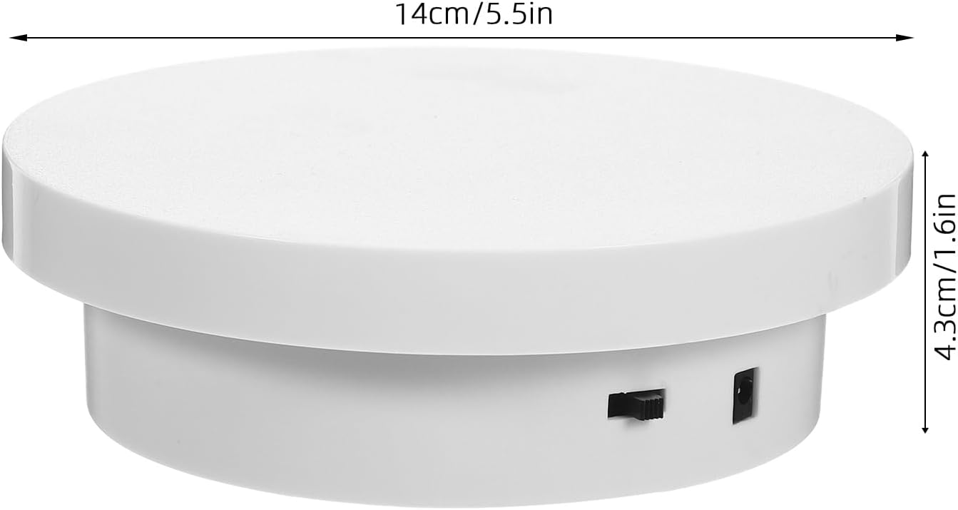 Rotating Display Stand: 14cm Motorized Rotating Display Stand - Spinning Platform Automatic Electric Turntable for Photography Jewelry Product Model Live Streaming