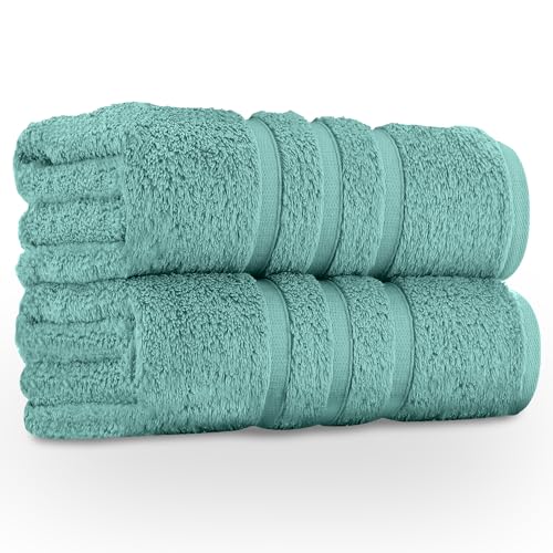 GC GAVENO CAVAILIA 100% Egyptian Cotton Pack of 2 Bath Sheet Extra Large Soft and Highly Absorbent Towel Set (90 x 140 cm), Hotel Quality Anti-Allergic Bath Towels - 550 GSM - Duck Egg