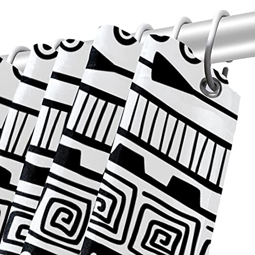 Rideau de douche 167 x 182 cm textile ethnique géométrique moderne - 6