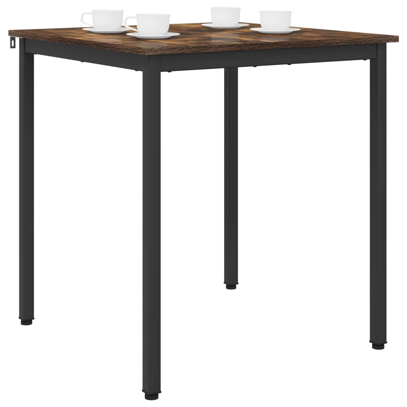 Stół do jadalni 70 x 70 x 75 cm, metalowa rama, kwadratowy stół kuchenny z płytą z materiału drewnopochodnego do jadalni, salonu, biura, stabilny, wytrzymały, łatwy do czyszczenia, idealny