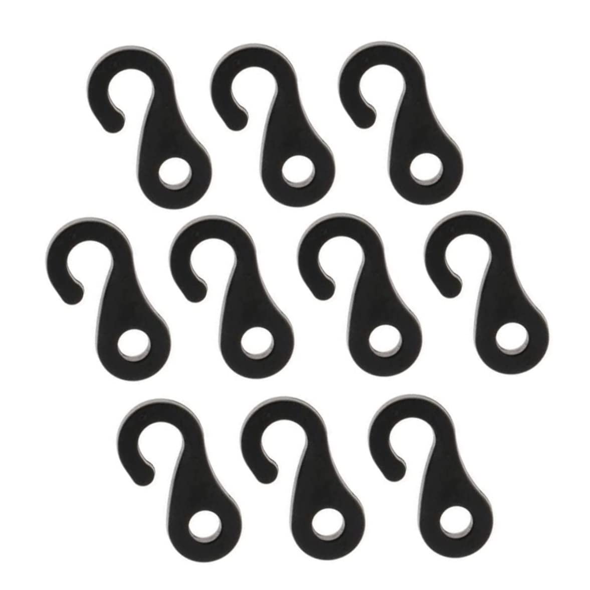 10 Stück Zelthaken für Campingzelt, S-Form, aus Kunststoff, für Vorzelt, elastische Kordel, Zubehör für Campingzelt, winddichter Haken