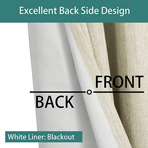 LORDTEX Linen Look Textured Blackout Curtains with Thermal Insulated Liner - Heavy Thick Grommet Window Drapes for Bedroom, 70 x 95 Inches, Ivory, Set of 2 Panels - Image 5