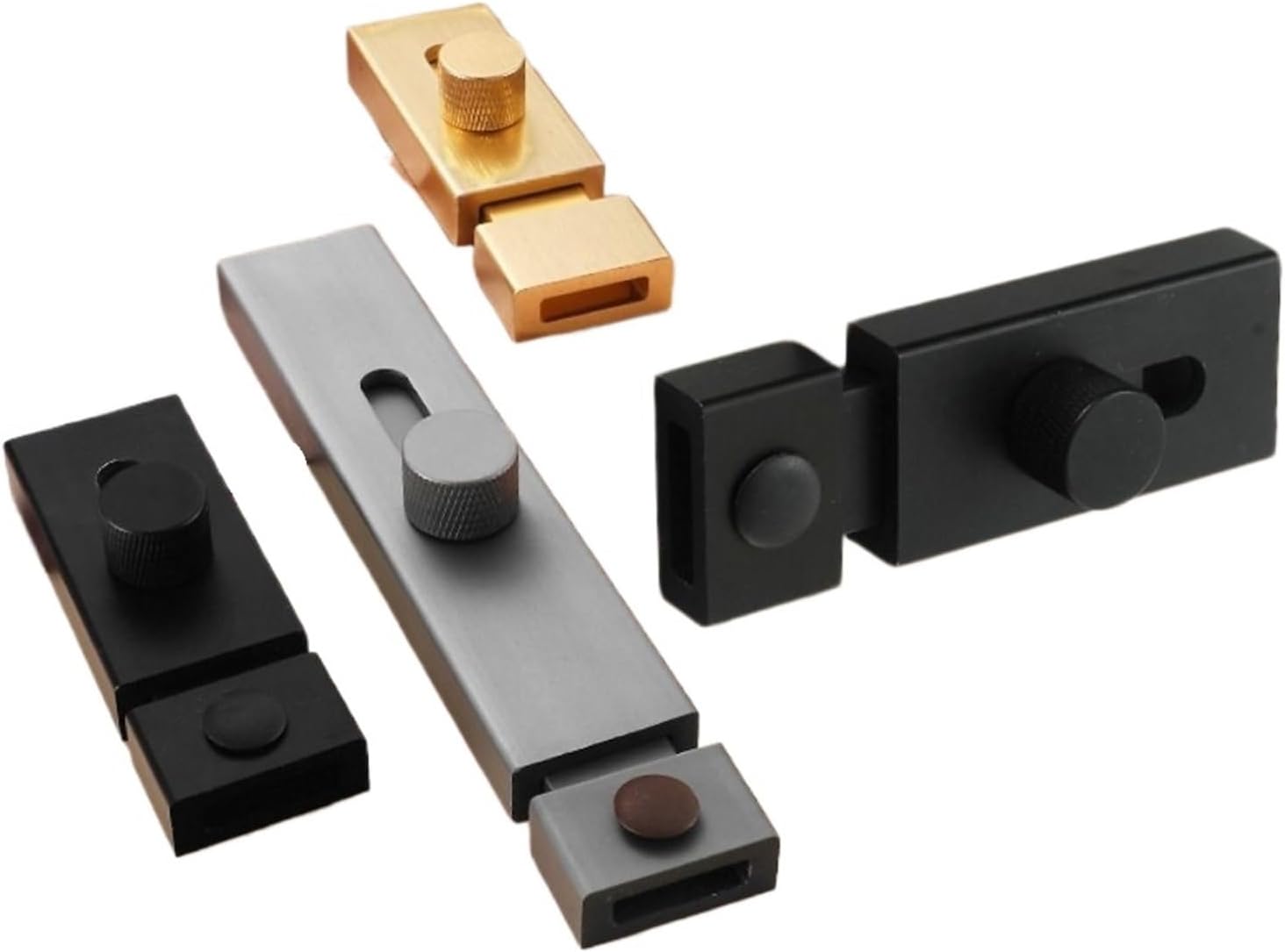 Aluminum Alloy Door Buckle Hasp Anti-Theft Hardware Window Latch Barn Lock(Black,4inch)