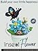 Jollcnoia Dark Blue Butterfly Flower Mini Flower Cute Insects Potted Plant Bonsai Building Toy Blocks Particle Set Small Flowers Botanical