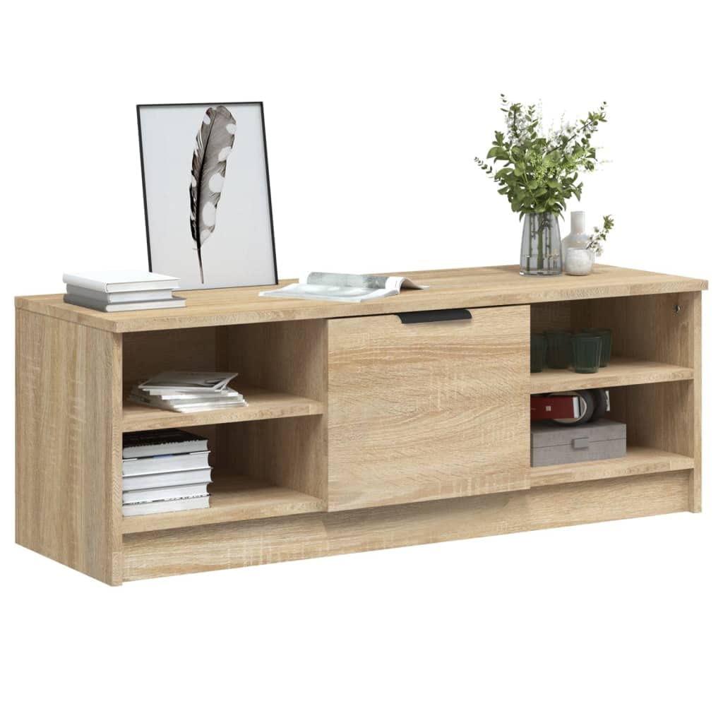 Générique Szafka pod telewizor Drewno Ingenierie 102x35,5x36,5 cm | Przechowywanie DVD, przegroda i półki, wytrzymały blat na książki