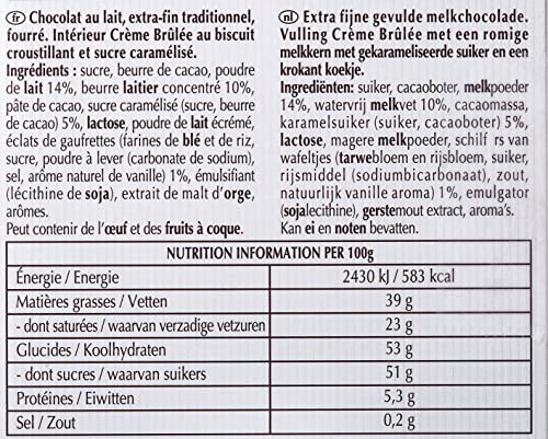 Lindt - Tablette CRÉATION Crème Brûlée - Chocolat au Lait, 150g (Lot de 2)