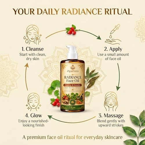 Image of Radiance Face Oil, Pure and Natural Lightweight Facial Oil for Glowing Skin | Dry Skin Moisturizer, Smooth Soft Skin Care - 60ml