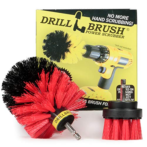 Drillbrush 2 pezzi rosso Stiff Setola rotativo di pulizia per la pulizia es Siding, mattoni, pietra, camini, ponti, grondaie e Altro red-rigida