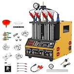 LUTIFIX Fuel Injection Systems Cleaners, 220V 4-Cylinder Ultrasonic Car & Motorcycle Injector Cleaner Tester Machine Heating Function with 9 Types of Injector Diagnostic