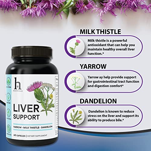 Liver Cleanse Detox & Repair Formula - Herbal Liver Support Supplement With Milk Thistle Dandelion Root Turmeric , Artichoke Extract For Liver Health - Silymarin Milk Thistle Detox Capsules #TOP2