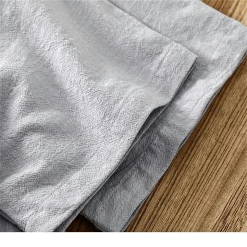 Chemise rétro chinois col montant coton lin légère pour homme - 5