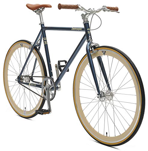 Retrospec Bicycles Mantra V2 Single Speed Fixed Gear Bicycle, Midnight Blue, 61cm/X-Large - Thumbnail 2
