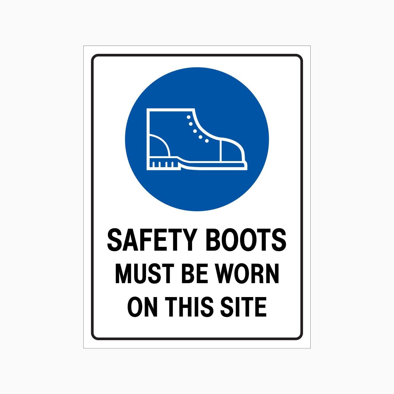 SAFETY BOOTS MUST BE WORN ON THIS SITE Sign Workplace Metal Tin Sign 8 x 12 inch for Industrial & Commercial Series
