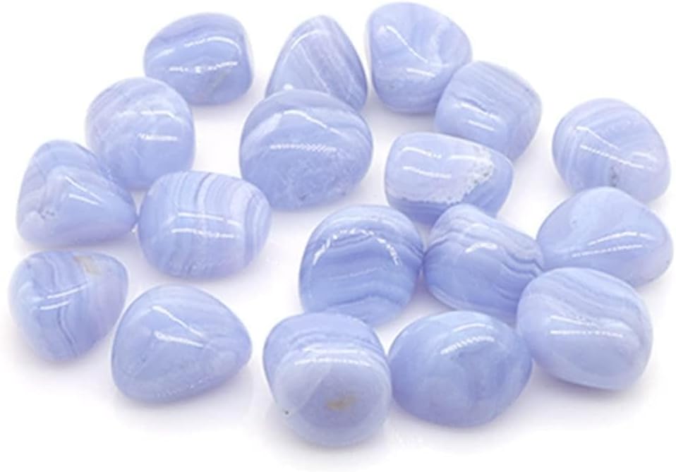 Meditation Home Nature Blue Lace Agate Gravel Specimen Size Irregular Tumbled Stones Reiki Healing Crystal Quartz Mineral Aquarium Home Decor (Color : Blue Lace Agate, Size : 50g-60g)