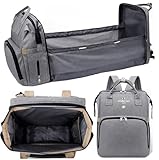 BUMBLE BEE BABIES Premium Diaper Bag with Changing Station Baby Essentials Travel Backpack for Baby Girl & Boy Newborn Essentials, Ideal Gift for Baby & Registry Search Item (Gray)