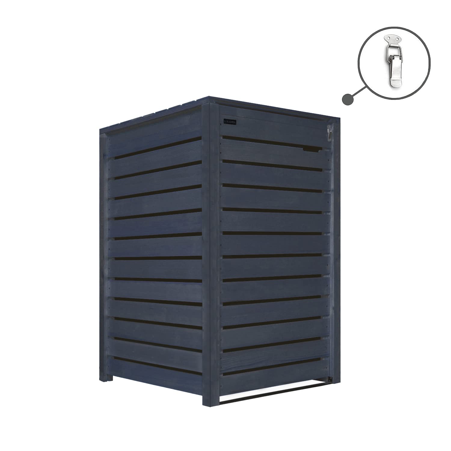 Cache-poubelle pour poubelles de 120 l en bois imprégné anthracite avec paroi arrière, armoire à poubelles (Hambourg 1 tonne)