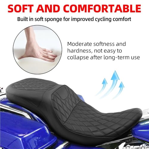 Selle conducteur passager double niveau pour road trip en duo sur Electra Glide 1997-2007 - 5