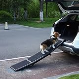 YPDOPORA Tri-Fold Portable Pet Ramp for Dogs and Cats, Foldable Pet Ramp with Nonslip Surface for High Beds, Trucks, Cars and SUV, Easy Fold