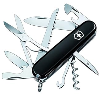 Victorinox huntsman swiss army pocket knife medium multi tool 15 functions large blade bottle opener black stainless steel