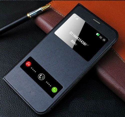 SmartLike Samsung Galaxy On5 SM-G550 Window Leather Flip Cover for Samsung Galaxy On5 SM-G550 Black