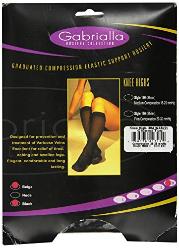 Image of GABRIALLA Microfiber Graduated Compression Knee High Stockings (25-35 mmHg) H-304 2 Pack