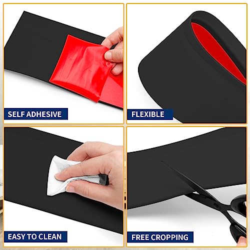 Heonay Flexible Baseboard Molding Trim 4 Inch Self-Adhesive Vinyl Wall Base Peel and Stick Cove Base Rubber Wall Baseboard Moulding Trim (40Ft, Black) by Heonay - Image 3