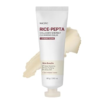 NACIFIC Rice Pepta Collagen Sherbet Cleansing Balm 2.82oz. 80g Makeup Remover Korean Skincare Deep Face Cleanser Pore Purifying Non greasy