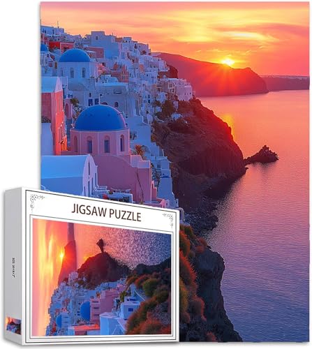 Puzzle 5000 Piezas Adultos, Atardecer Puzzle Arquitectura Patrón Diseño, 156x105cm Gran Formato HD Color Jigsaw Adultos, DIY Artesanía con Embalaje de Caja de Regalo, Home Room Wall Decor, Model643
