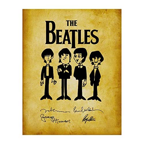 The Beatles Band Wall Art Caricature Wall Decor Print w