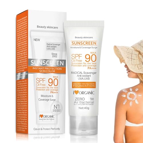 Shefave SPF 90 Matte Sunscreen Cream Ölfreier Sonnencreme Gesicht, Feuchtigkeitsspendender Sonnenblocker, UV Strahlenschutz Sonnenschutz für Gesicht und Körper, Radikalfänger Antioxidans